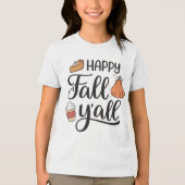 Happy Herfst Y'all Tri-Blend Shirt (Voorkant)