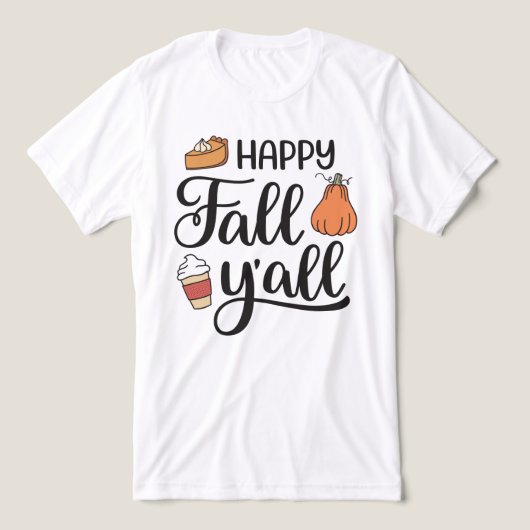 Happy Herfst Y'all Tri-Blend Shirt (Design voorkant)
