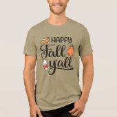 Happy Herfst Y'all Tri-Blend Shirt (Voorkant)