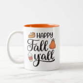 Happy Herfst Y'all Tweekleurige Koffiemok (Links)