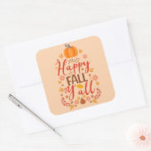 Happy herfst y'all vierkante sticker (Envelop)