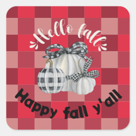 Happy Herfst Y'all Vierkante Sticker