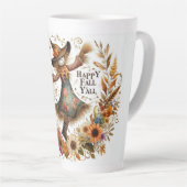 Happy Herfst Ya'll vogelverschrikker en herfstblad Latte Mok (Rechterhoek)