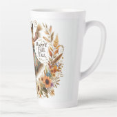 Happy Herfst Ya'll vogelverschrikker en herfstblad Latte Mok (Rechts)