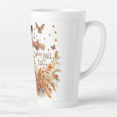 Happy Herfst Ya'll vogelverschrikker en herfstblad Latte Mok (Rechts)