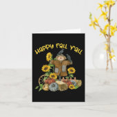  Happy Herfst Y'all vogelverschrikker Thanksgiving Kaart (Gele Bloem)