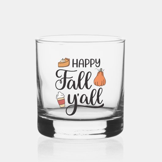 Happy Herfst Y'all Whisky Glas (Voorkant)