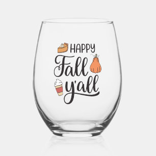 Happy Herfst Y'all Wijnglas Zonder Voet
