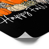 Happy Herfst Y'all Women Mannen Pumpkin Leopard Cu Poster (Hoek)