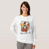 Happy Herfst Y'all Women's Garden Gnome Leopard Pu T-shirt (Voorkant volledig)