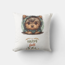 Happy Herfst Y'all Yorkshire Terrier Herfst Hoodie Kussen