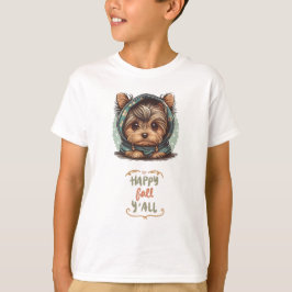 Happy Herfst Y'all Yorkshire Terrier Herfst Hoodie T-shirt