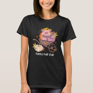 Happy Herfst Yu2019all Cute Pig Pumpkin Maple Leav T-shirt