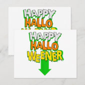 Happy Heweener Funny Halloween Kaart (Voorkant / Achterkant)