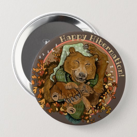 Happy Hibernation Cudly Beer Button (Voorkant /achterkant)