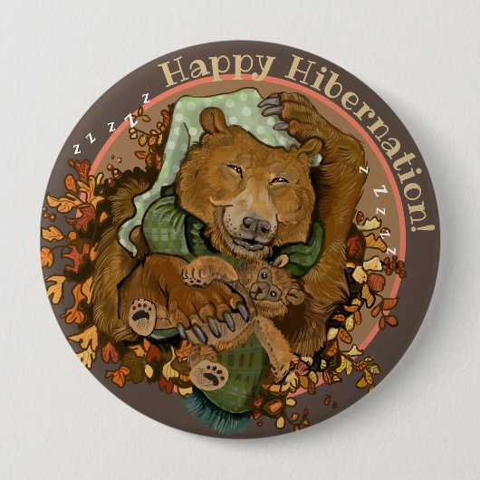 Happy Hibernation Cudly Beer Button (Voorkant)