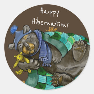 Happy Hibernnnation Cudly Beer Stickers