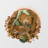 Happy Hibernnnation Cudly Beer Window Cling Raamsticker (Vel)