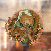Happy Hibernnnation Cudly Beer Window Cling Raamsticker (Vel 2)