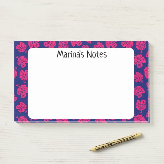 Happy Hibiscus Flower Persoonlijke Post-it® notes (Op bureau)