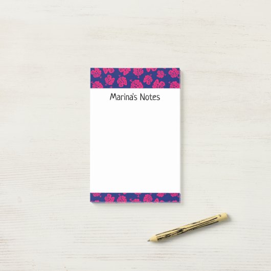 Happy Hibiscus Flower Persoonlijke Post-it® notes (Op bureau)