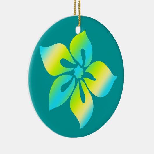 Happy Hibiscus Hawaiian Ornaments Keramisch Ornament (Rechts)