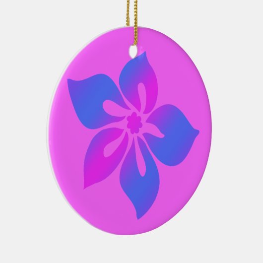 Happy Hibiscus Hawaiian Ornaments Keramisch Ornament (Rechts)