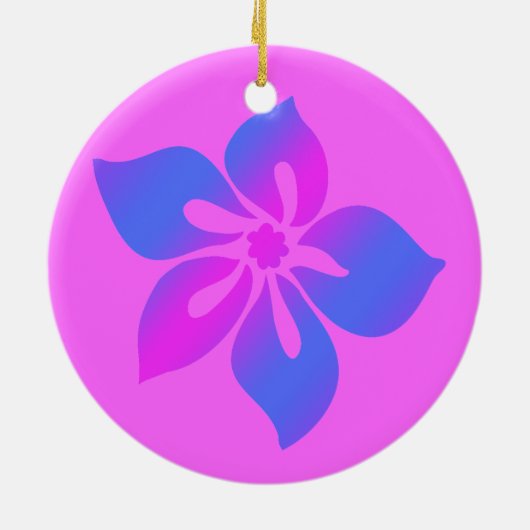 Happy Hibiscus Hawaiian Ornaments Keramisch Ornament (Achterkant)