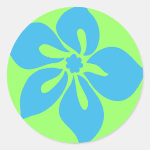 "Happy Hibiscus" Sticker in Limoen/Turq