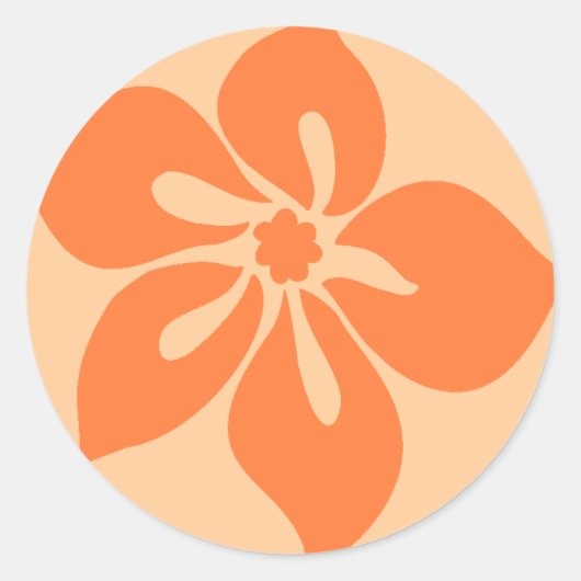 "Happy Hibiscus" Stickers in Papaya (Voorkant)