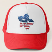 Happy Hibiscus USA Trucker Hat Trucker Pet (Voorkant)