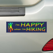 Happy Hiking Multicolor Bumpersticker (Op auto)