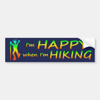 Happy Hiking Multicolor Bumpersticker