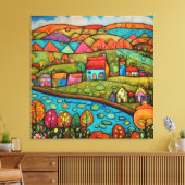 Happy Hills Canvas Afdruk (Insitu (Woonkamer))