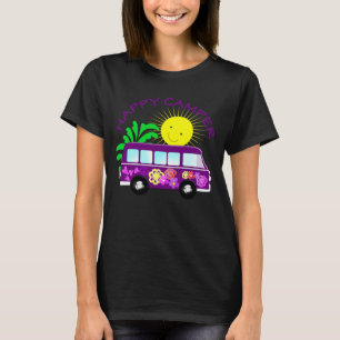 Happy Hippie Camper Van Fun Colorful Graphic T-shirt