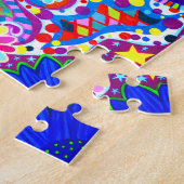 Happy Hippie Cat Sunbril Peace Sign Flower '60's Legpuzzel (Zijkant)