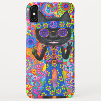 Happy Hippie Cat Sunglazen Vredesgeblazen Bloem Case-Mate iPhone Case