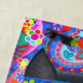 Happy Hippie Cat Sunglazen Vredesgeblazen Bloem Strandlaken (In situ)