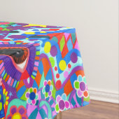 Happy Hippie Cat Sunglazen Vredesgeblazen Bloem Tafelkleed (Voorbeeld)