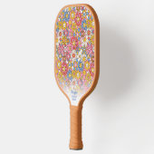 Happy Hippie Flowers Gepersonaliseerde tekst Pickleball Paddle (Links)