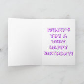 Happy Hippo Artsy Paars Kaart (Binnen)