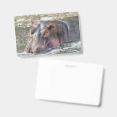 Happy Hippo Badge (Voor- en achterkant)