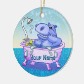 Happy Hippo Bath Keramisch Ornament (Links)