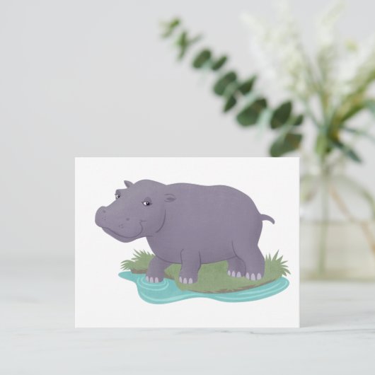 Happy Hippo Briefkaart (Staand voorkant)