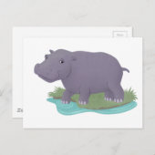 Happy Hippo Briefkaart (Voorkant / Achterkant)