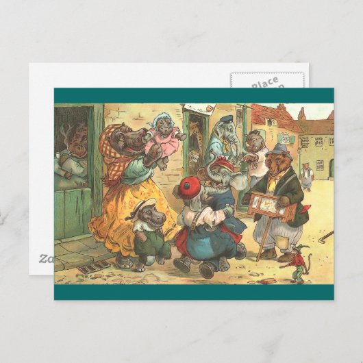 Happy Hippo Briefkaart (Voorkant / Achterkant)