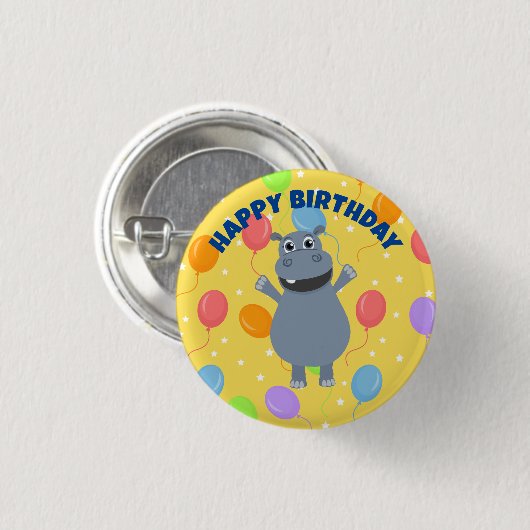 Happy Hippo Button (Voorkant /achterkant)