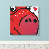 Happy Hippo Canvas Afdruk (Insitu (Houten vloer))