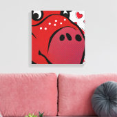 Happy Hippo Canvas Afdruk (Insitu (Woonkamer))