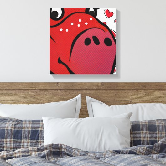 Happy Hippo Canvas Afdruk (Insitu (Slaapkamer))